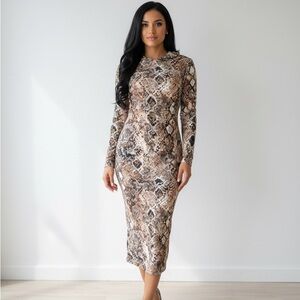 Hoddie Snake Print Dress